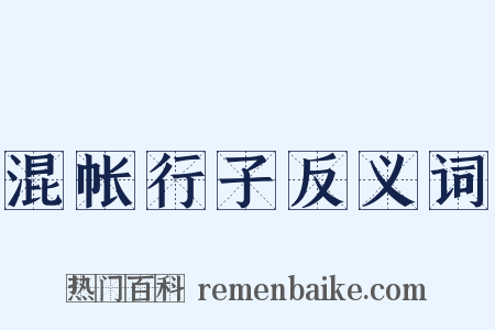 混帐行子反义词是什么意思的图片